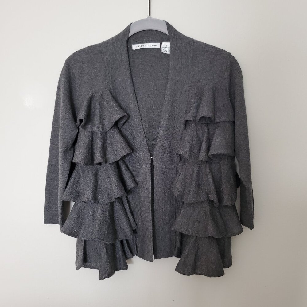NEW Autumn Cashmere 100% Cashmere Ruffle Front Cardigan S